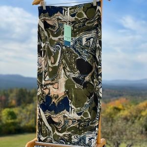 RACHEL COMEY TARGET NAVY MARBLED KNIT SKIRT, Size M